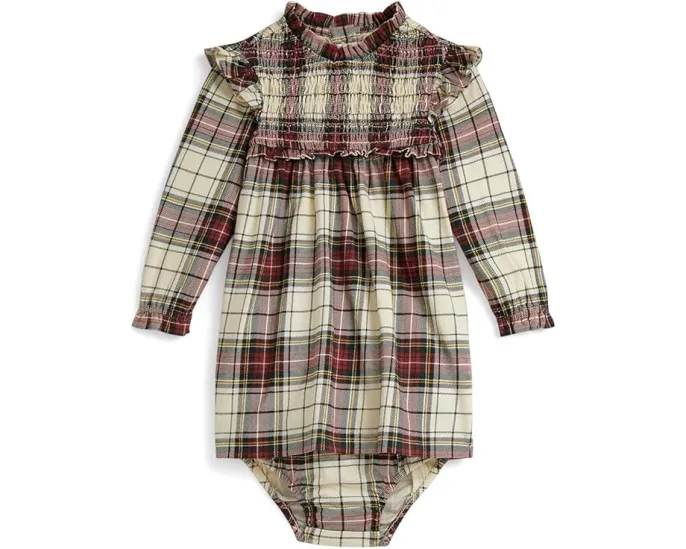 Детское платье и шортики в клетку из хлопкового джерси Polo Ralph Lauren Kids