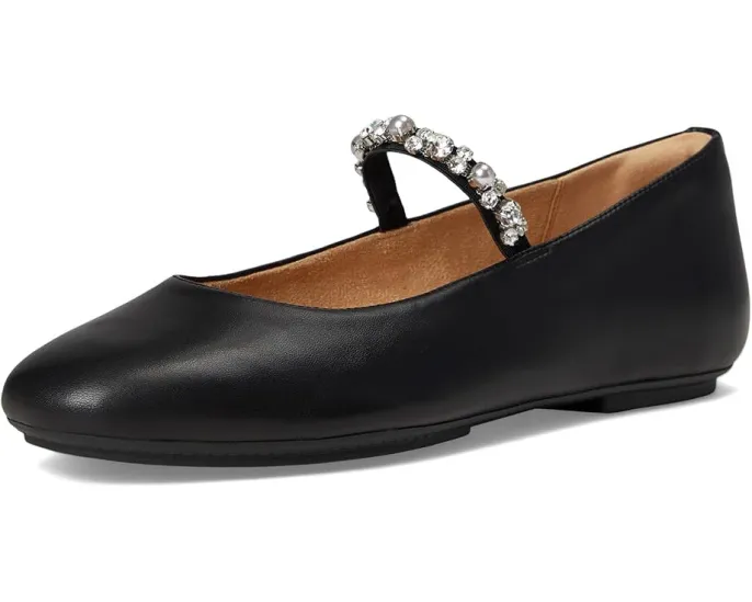 Балетки FitFlop Delicato Pearls-And-Crystal из мягкой кожи с кристаллами и жемчугом