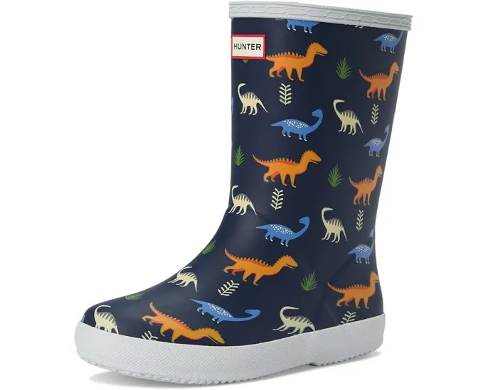 Детские резиновые сапоги Hunter First Classic с блестками и полоской