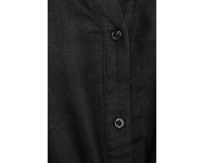 Платье Petite Organic Linen Mandarin Collar с завязкой на талии Eileen Fisher