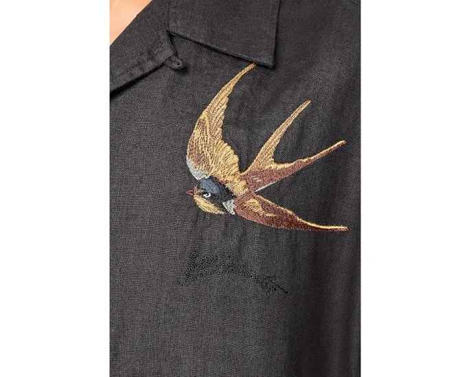 Рубашка Avia с коротким рукавом от AllSaints с вышивкой птиц