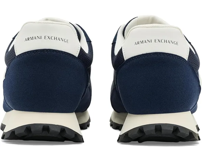 Кроссовки Armani Exchange Drop Sneakers из микрозама и сетки на легкой подошве