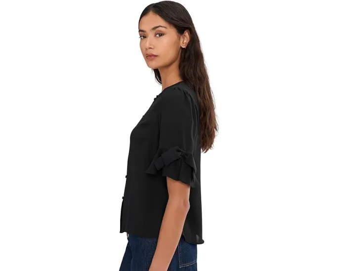 Топ CeCe с пышным рукавом до локтя и бантом