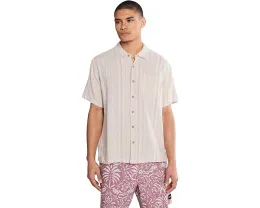 Hurley Oceanside Рубашка с коротким рукавом в полоску и льняной тканью