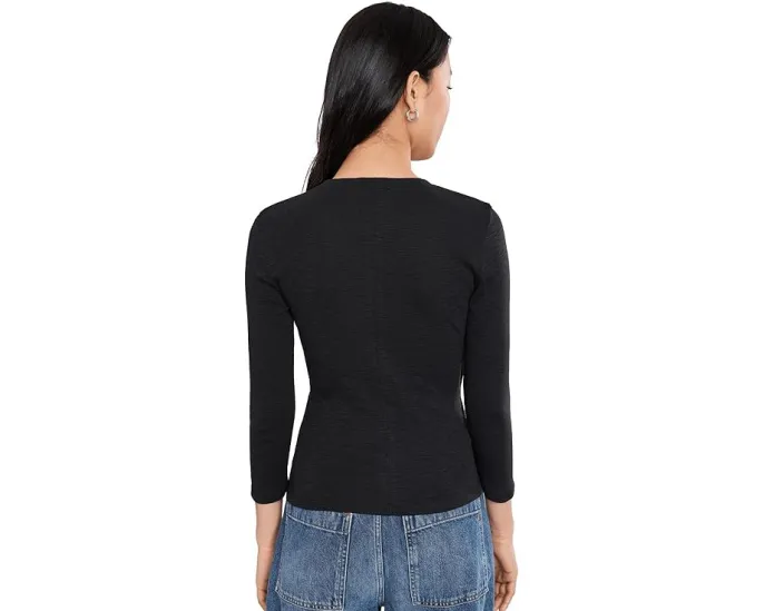 Блуза Lilla P с запахом и рукавом 3/4 из рубчатого слаба