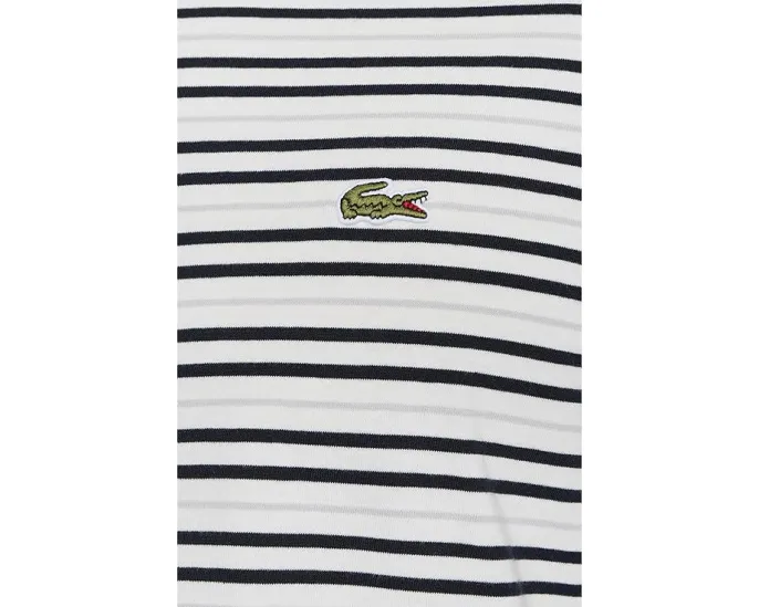 Футболка Lacoste из хлопка в полоску с вышитым логотипом