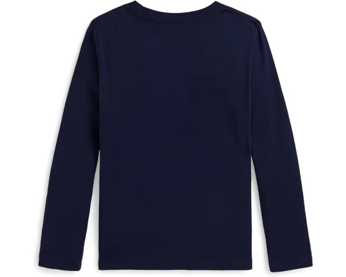 Детская футболка с длинным рукавом из хлопка с принтом собаки Polo Ralph Lauren