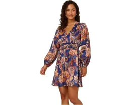 Короткое платье Adrianna Papell с принтом и рукавами епископа