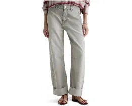 Джинсы Mercer High-Rise Cuffed Barrel AG Jeans в Sensory с манжетами