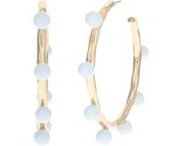 Серьги-кольца Lilly Pulitzer Wave N Sea с бирюзовыми бусинами