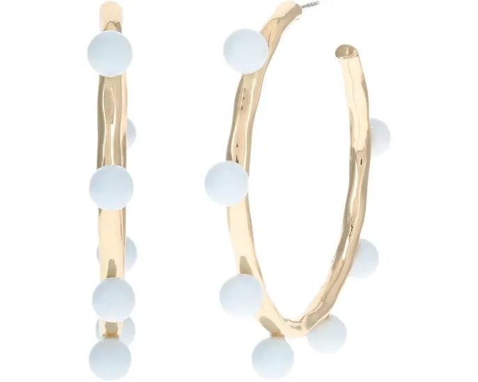 Серьги-кольца Lilly Pulitzer Wave N Sea с бирюзовыми бусинами