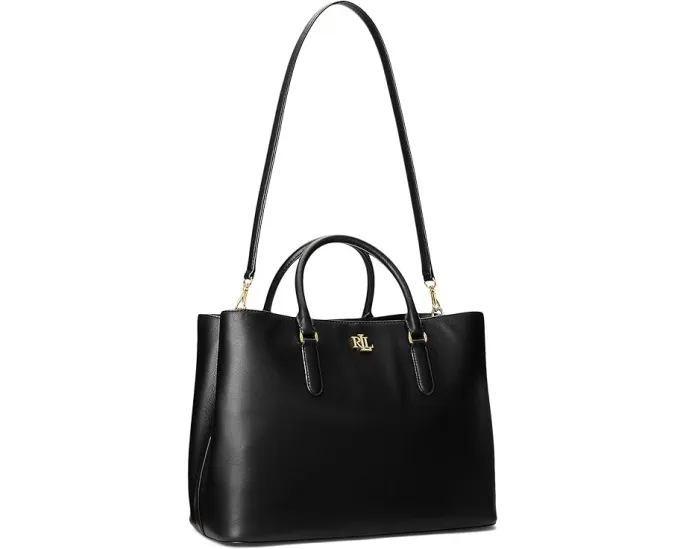 Lauren Ralph Lauren Большая кожаная сумка Marcy с отделением на зажиме и несколькими карманами