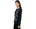 Футболка Johnny Was Mixed Media Henley Elizabeth с вышивкой из хлопка