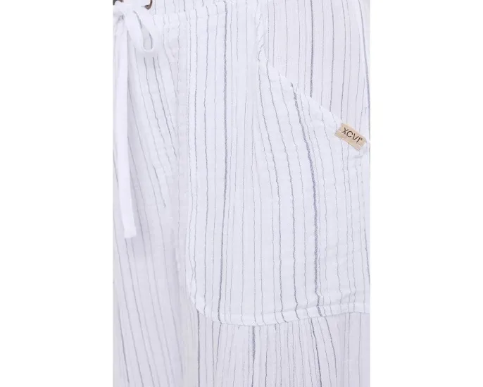 XCVI Штаны Muriel Wide Leg в полоску белые