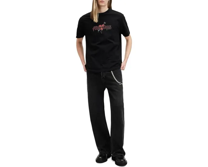 Футболка AllSaints Bereft с коротким рукавом и кожаной подкладкой