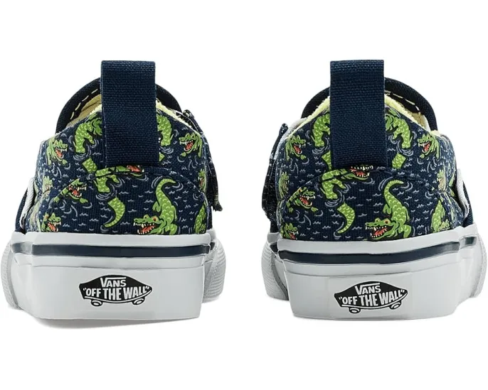 Слипоны Vans Kids Slip On V из холста с боковой липучкой и мягким воротником