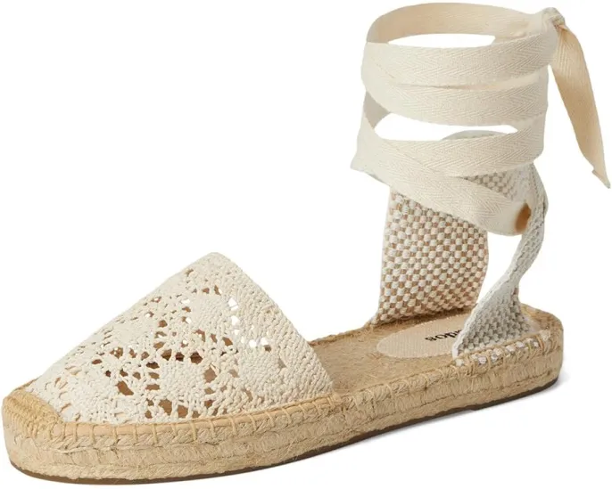 Эспадрильи Crochet Lauren с кружевной шнуровкой и джутовой подошвой Soludos