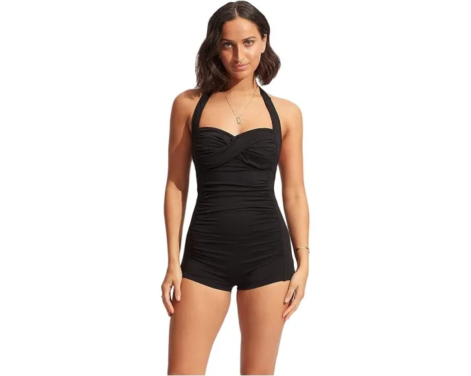 Цельный купальник Seafolly Collective с линией бойлега и внутренним бюстгальтером