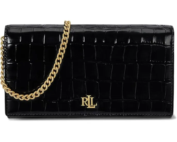 Средний кроссбоди Lauren Ralph Lauren Adair II из кожи с крокодиловым тиснением и цепочкой