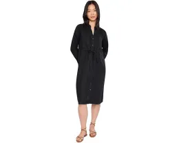 Платье Petite Organic Linen Mandarin Collar с завязкой на талии Eileen Fisher