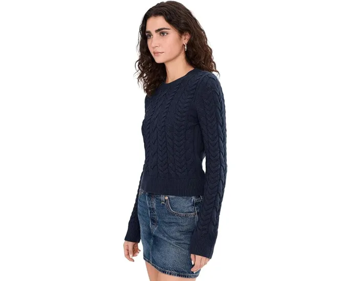 Splendid свитер Annabella Cable Sweater с кабельной вязкой и круглой горловиной