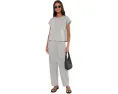 Striped Organic Linen Sheen Ankle Lantern Pants