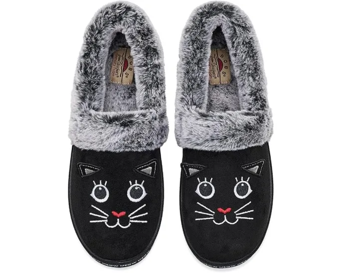 BOBS from SKECHERS тапочки Cozy Kiss с мордочкой кота