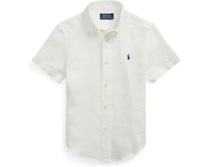 Детская рубашка Polo Ralph Lauren Kids из льна с короткими рукавами