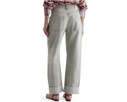 Джинсы Mercer High-Rise Cuffed Barrel AG Jeans в Sensory с манжетами