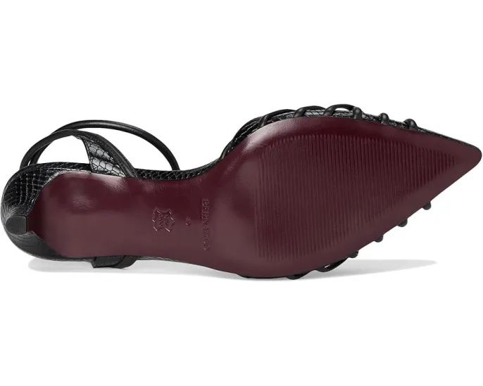 Брендовые сандалии Bernardo Minu с переплетающимися бретелями и острым носком