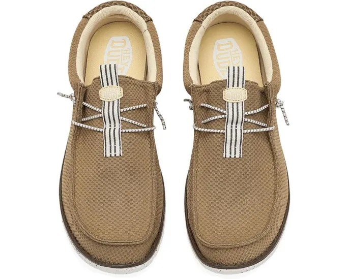 Кроссовки Wally Mesh Neutrals от Hey Dude текстильные с удобной шнуровкой