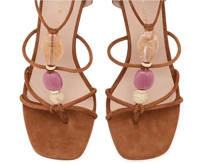 Босоножки Majorca Wrap Sandals 85 на шпильке с запахом и разноцветными камнями