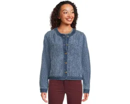 Короткая куртка Tommy Bahama из перфорированного твида и денима с двумя карманами