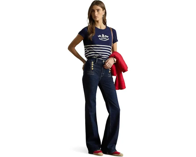 Футболка Lauren Ralph Lauren из джерси с полоской и вышитым логотипом