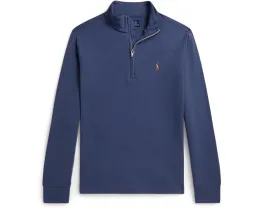 Полузип Polo Ralph Lauren Kids худи из интерлока с вышитым пони на груди