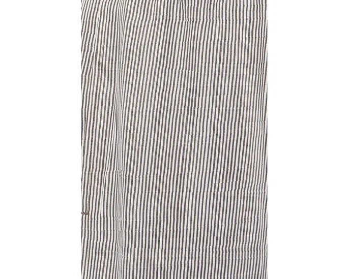 Striped Organic Linen Sheen Ankle Lantern Pants