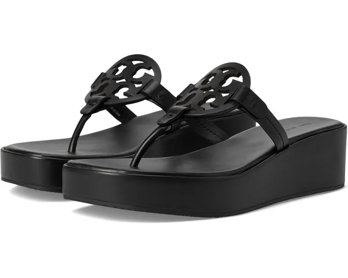 Сандалии Tory Burch Miller Wedge 25 mm с искусственной кожей и стелькой