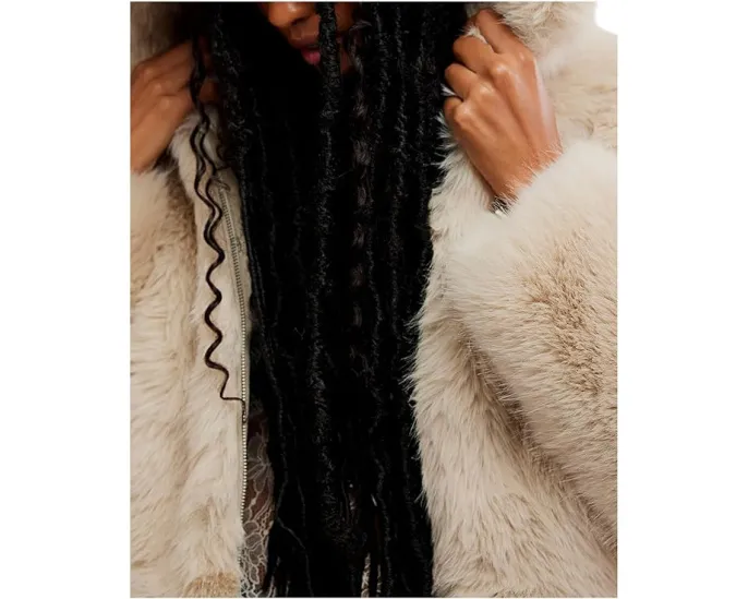 Куртка Free People Louder Please с капюшоном из искусственного меха и укороченным кроем