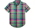Рубашка Polo Ralph Lauren Kids с коротким рукавом из хлопкового поплина в клетку