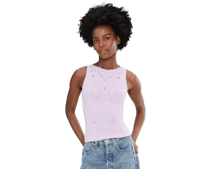Топ Flirty Flutters Tank с вырезом лодочкой и вышивкой Free People