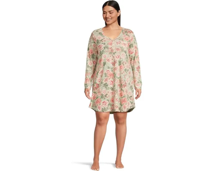 Ночная сорочка Karen Neuburger с длинным рукавом и отделкой пико