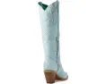 Высокие сапоги Corral Z5254 с вышивкой baby blue и квадратным каблуком