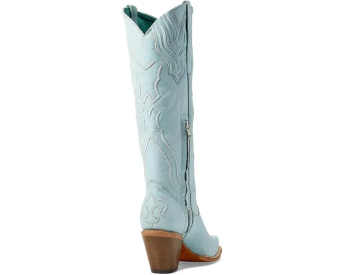 Высокие сапоги Corral Z5254 с вышивкой baby blue и квадратным каблуком