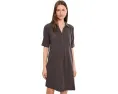 Gauze 1/2 Sleeve Swing Shirtdress