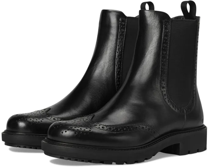 ECCO Metropole Oslo Chelsea Wingtip ботинки с декоративными перфорациями