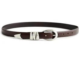 Широкий кожаный ремень Madewell Triple Metal Keeper с массивной пряжкой