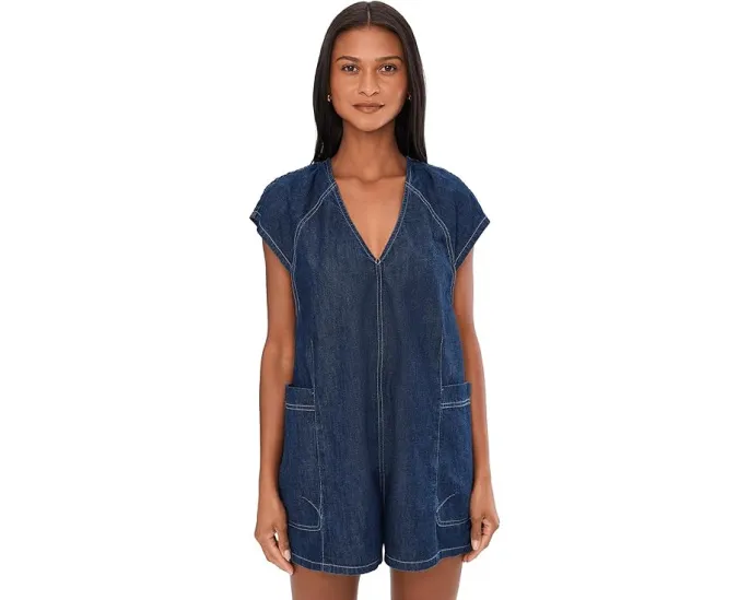 Комбинезон Free Fall Denim из легкого денима с V-образной спинкой и регулируемыми завязками