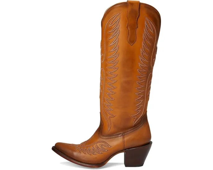 Сапоги Corral A4793 до икры с вышивкой и молнией