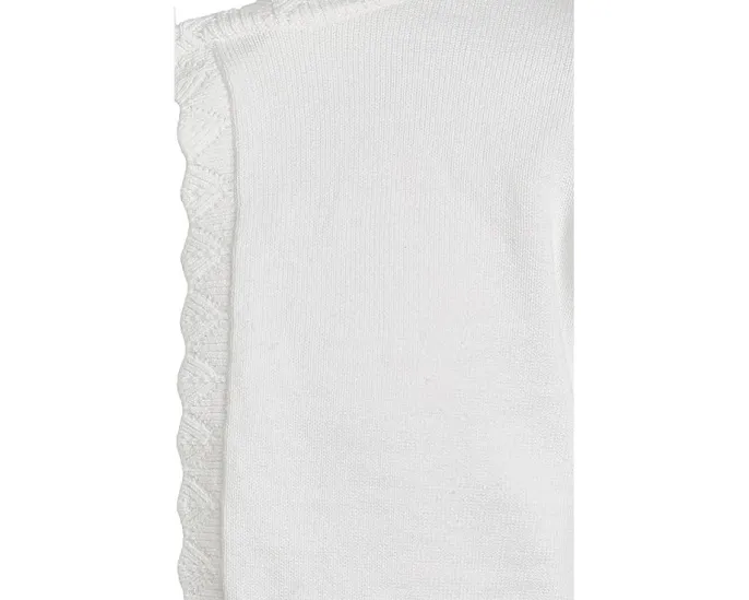 Короткий кардиган Cropped Cardigan с ажурной отделкой и длинными рукавами