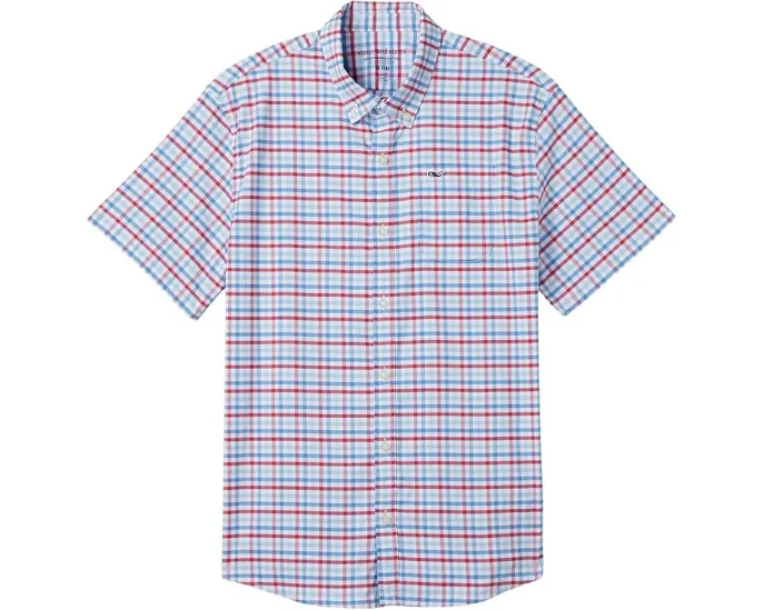 Рубашка Vineyard Vines Kids Heathered OTG с коротким рукавом и охлаждающей тканью brrr